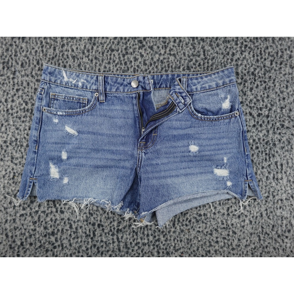Vici Denim Shorts Womens 28 Blue Distressed Raw‎ Hem VC4281-MD